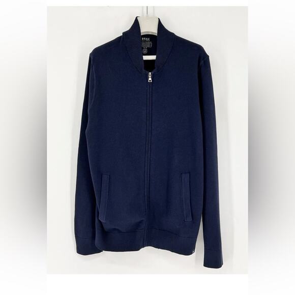 BRAX Full Zip Sweater Joshua Style Blue Men’s 52 XLarge $198 Knitted Sweat (b14) - Picture 2 of 8
